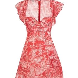 Stella McCartney Vibrant Red and White Patterned Mini Dress